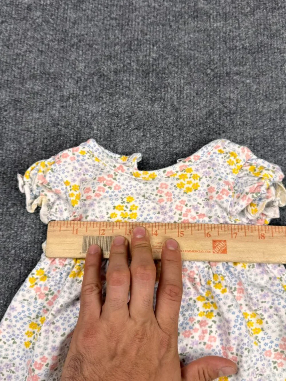 Carter's Baby Girls 6M Floral Ruffled Short Sleeve Dress 100% Cotton
